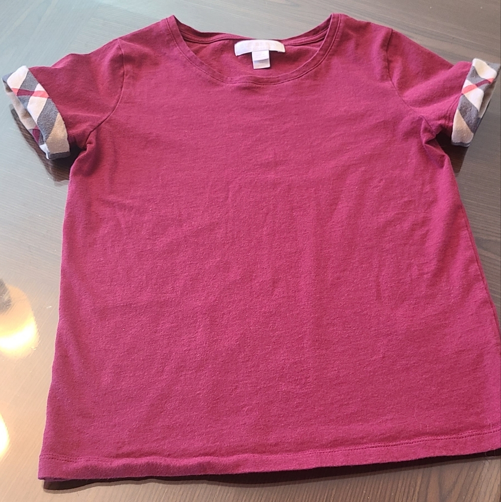 Burberry Girls 8 Youth Shirt w/ Nova Check Accents